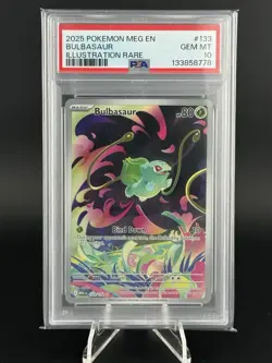 Pokemon TCG Bulbasaur Card 133/132 IR Mega Evolution English PSA 10 Gem Mint - Image 1
