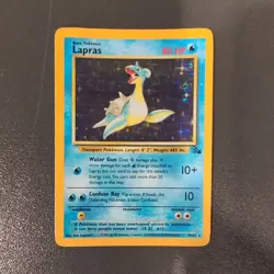 Pokemon TCG Lapras Fossil Holo Unlimited Rare Card 10/62 Lightly Played - Image 1