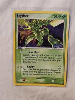 Scyther Reverse Holo 46/115 ex Unseen Forces 2005 Pokemon Card Stamped - Image 1