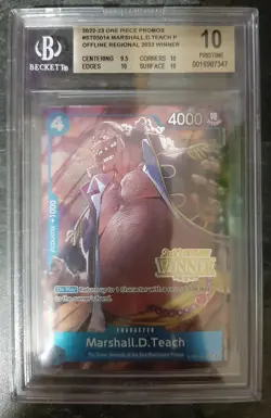 One Piece Marshall D Teach Offline Regional Winner Prize Card BGS Pristine 10 - Image 1