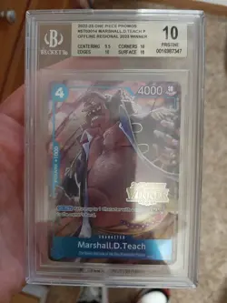 One Piece Marshall D Teach Offline Regional Winner Prize Card BGS Pristine 10 - Image 3