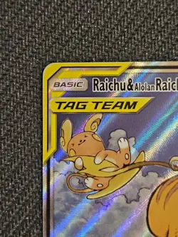 Raichu & Alolan Raichu GX 221/236 Unified Minds Pokemon Card Near Mint - Image 2