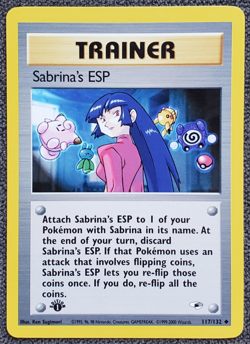 1st Edition Sabrina's ESP - Gym Heroes - #117/132 - Vintage Pokemon Card 2000 - Image 1