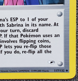 1st Edition Sabrina's ESP - Gym Heroes - #117/132 - Vintage Pokemon Card 2000 - Image 4