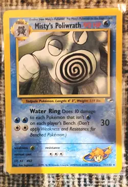 Pokemon TCG Gym Heros Lot (4 Cards) – Misty’s Poliwrath, Seel, Seaking, Shellder - Image 2