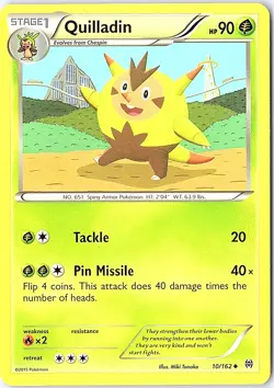 Quilladin 10/162 Uncommon XY - BREAKthrough LP Pokemon Card - Image 1