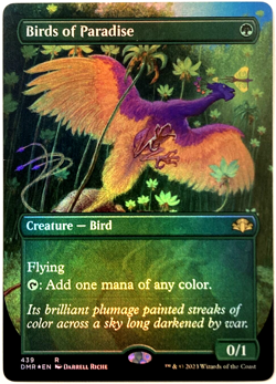 MTG Birds of Paradise *BORDERLESS FOIL* Dominaria Remastered 439 NM - Image 1