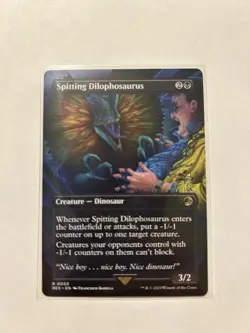 Magic: The Gathering Spitting Dilophosaurus Borderless Near Mint - Image 1