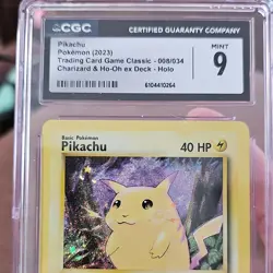 Pokemon Pikachu 008/034 Trading Card Game Classic 2023 Holo CGC Mint 9 TCG Card - Image 1