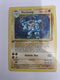 Pokemon TCG Machamp 8/102 Base Set Holo Rare 1st Edition WOTC Vintage - Image 1