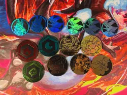 Pokemon Coin Lot Of Official Pokemon TCG Coins Jumbo & Small - Image 2