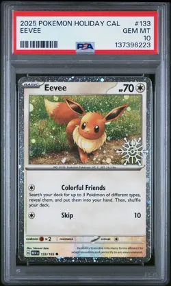 2025 POKEMON HOLIDAY CALENDAR #133 EEVEE PSA 10 - Image 1