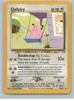Clefairy 30/111 Neo Genesis Pokemon Moderately Played - Image 1