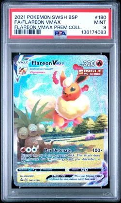 FLAREON VMAX 2021 POKEMON SWSH BLACK STAR PROMO #180 FULL ART PSA 9 MINT - Image 1