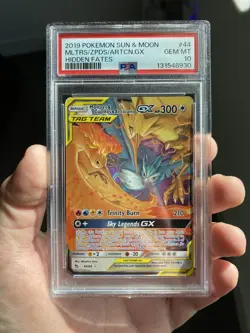 PSA 10 Moltres & Zapdos & Articuno GX 44/68 | SM11.5 Hidden Fates | 2019 Pokemon - Image 1
