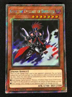Yugioh Gorz The Emissary of Darkness RA03-EN210 1st Platinum Secret (NM) - Image 1
