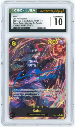 One Piece 500 Years in the Future CGC 10 Sabo OP07-118 - Johnny Yong Bosch Auto - Image 1