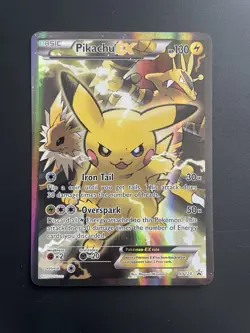 Pokemon Pikachu TCG Full Art Holo Black Star Promo Card EX XY124 NM Condition - Image 1