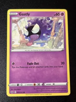 Gastly 083/202 Sword & Shield Base Set Common Pokemon TCG Card LP - Image 1