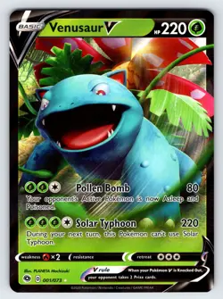 Venusaur V 001/073 2020 Champions Path Pokemon Card TCG Ultra Rare Full Art - Nm - Image 1
