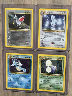 Pokemon TCG Neo Genesis 4 Card Holo Lot - Skarmory + Togetic + Kingdra +Jumpluff - Image 1