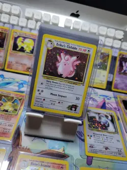 Pokemon 2000 TCG SWIRL 🌀Erika's Clefable Gym Heroes Holo Rare Card 3/132 NM - Image 1