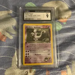 Rocket's Mewtwo 14/132 Gym Challenge Holo CGC 9 1st Edition - Image 1