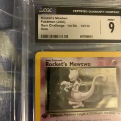Rocket's Mewtwo 14/132 Gym Challenge Holo CGC 9 1st Edition - Image 2