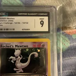 Rocket's Mewtwo 14/132 Gym Challenge Holo CGC 9 1st Edition - Image 3