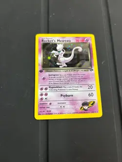 Rocket's Mewtwo 14/132 Gym Challenge Holo 1st Edition - Image 1