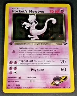 1ST EDITION POKEMON GYM CHALLENGE - ROCKET'S MEWTWO #14/132 - HOLO (NM) - Image 1