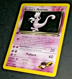 1ST EDITION POKEMON GYM CHALLENGE - ROCKET'S MEWTWO #14/132 - HOLO (NM) - Image 4
