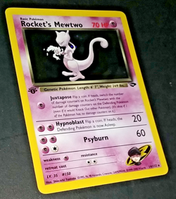 1ST EDITION POKEMON GYM CHALLENGE - ROCKET'S MEWTWO #14/132 - HOLO (NM) - Image 5