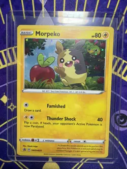 Pokemon Morpeko *FART SWIRL* SWSH031 Cosmo Holo Promo Black Star - Image 3