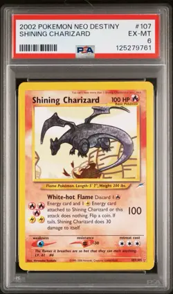 2002 POKEMON NEO DESTINY #107 SHINING CHARIZARD PSA 6 EX-MT (NEW CERT!) - Image 1