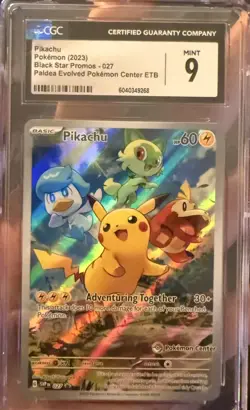 CGC Mint 9 Pikachu 027 Paldea Evolved (Pokemon Center Exclusive stamp) Promo - Image 2