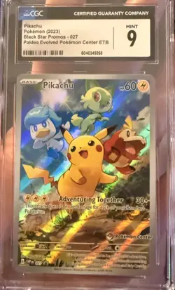 CGC Mint 9 Pikachu 027 Paldea Evolved (Pokemon Center Exclusive stamp) Promo - Image 5