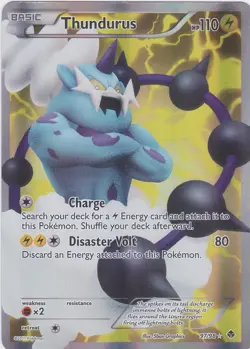 Pokemon Thundurus 97/98 Full Art Ultra Rare Holo BW Emerging Powers - Image 1