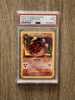 PSA 9 MINT 2000 Pokemon 1st Edition Rocket Dark Charmeleon 32/82 - Image 1