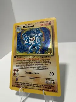1st Edition Machamp, 8/102, Holo, Base Set, Pokemon TCG - Image 4