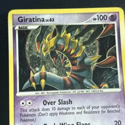 Giratina Lv. 63 No. 487 Pokemon Platinum 10/127 2009 Nintendo - Image 2