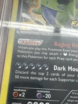 Pokemon Tyranitar Fates Collide Black Star Holo XY130 PSA 9 Slab Has Scratches - Image 3