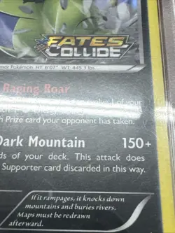 Pokemon Tyranitar Fates Collide Black Star Holo XY130 PSA 9 Slab Has Scratches - Image 4