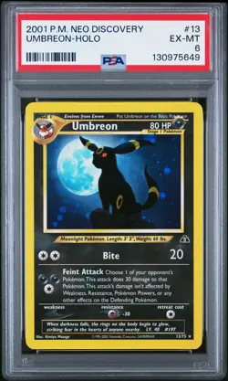 2001 POKEMON NEO DISCOVERY #13 UMBREON-HOLO PSA 6 - Image 1