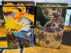 Pokemon 2x EX Era Empty Tins 2004 - Legendary Birds, Armaldo, Cacnea, Cradiliy - Image 1