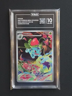 Ivysaur Pokemon 134/132 Mega Evolution Illustration Rare Gem Mint TAG 10 - Image 1
