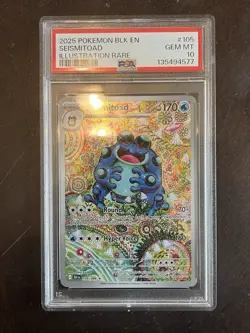 Pokemon TCG Seismitoad Illustration Rare Black Bolt 105/086 PSA 10 English - Image 1
