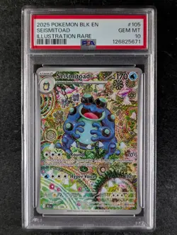 2025 Pokemon SEISMITOAD #105/086 Black Bolt Illustration Rare English PSA 10 - Image 1