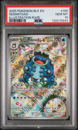 Seismitoad 105/086 Pokemon TCG SV: Black Bolt Illustration Rare PSA 10 - Image 1