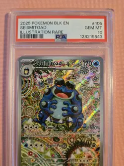 Seismitoad 105/086 Pokemon TCG SV: Black Bolt Illustration Rare PSA 10 - Image 4
